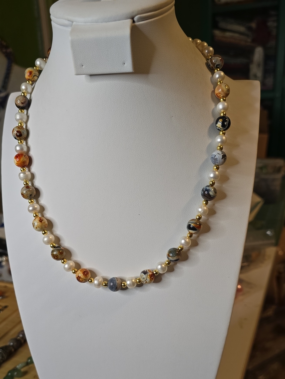 Multicolor Beaded Pearl Necklace - Elegant Women's Jewelry